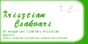 krisztian csakvari business card